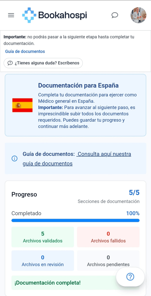 Documentación y progreso